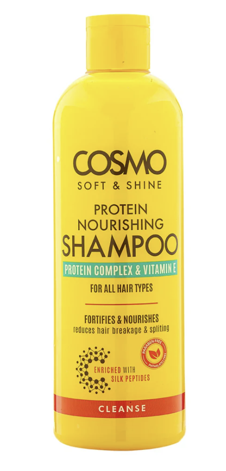WHOLE SALE (24 PER CARTON)  PROTEIN NOURISHING SHAMPOO CLEANSE – 480ML COSMO SOFT & SHINE (ARABIC LABEL) (COSMO SERIES) COM33103366