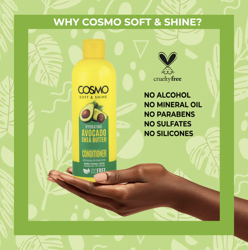 WHOLE SALE (24 PER CARTON)  CONDITIONER 480ML AVOCADO & SHEA BUTTER (SOFT & SHINE) (COSMO SERIES) [COM33103754]