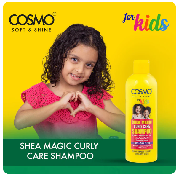 WHOLE SALE (24 PER CARTON)CURLY CARE SHAMPOO 480ML FOR KIDS (SHEA MAGIC SOFT & SHINE) (COSMO SERIES)[COM33103428]